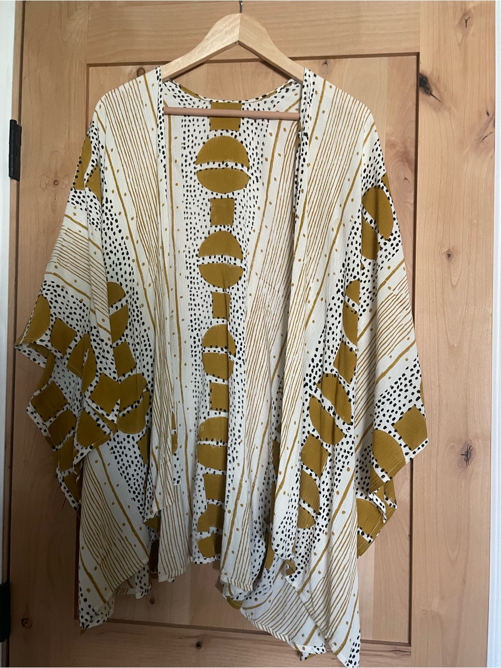 Sseko Designs Hand-Stamped Multi-Way Shawl Wrap Kimono One Size Boho